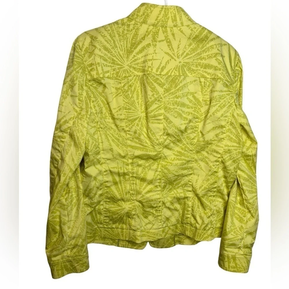 Lafayette 148 Chartreuse Green Front Button Long Sleeve Jacket 12